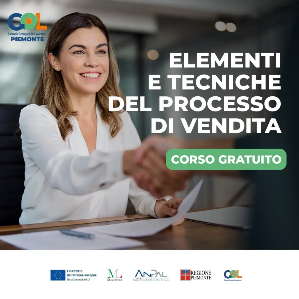 Programma GOL Piemonte, corsi gratuiti per disoccupati a Torino, corso processo vendita | ForIT | ForIT